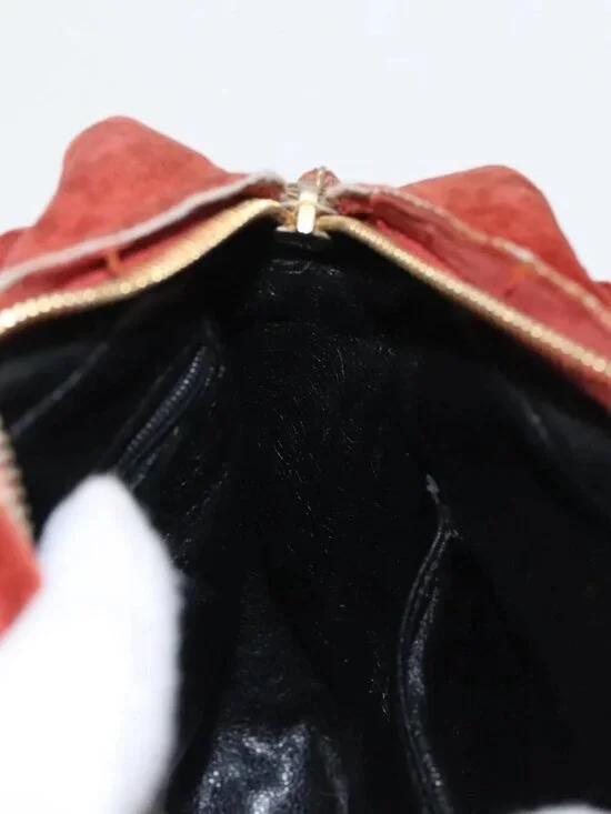 CHANEL Matelasse Hand Bag Velor Orange Gold CC Auth bs19395 - Picture 11 of 16